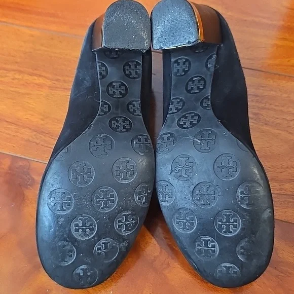 Tory Burch “Maddie” Suede Pumps — Elegant Block Heel Classic Sz 7.5 - Picture 8 of 13